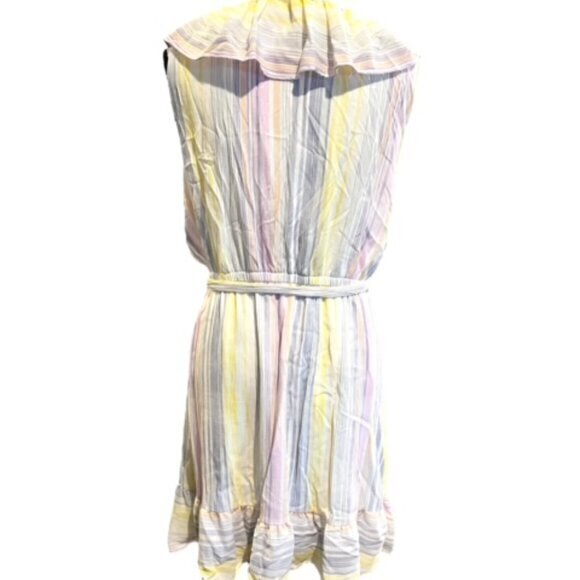 Lauren Conrad Dress Size XL Pastel Sleeveless Faux Wrap Lined Belted Summer EUC - Picture 8 of 16